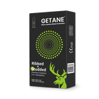 GETANE® For Him™ Ribbed+Studded Dual Sensation Condoms 12-Count Premium Pack