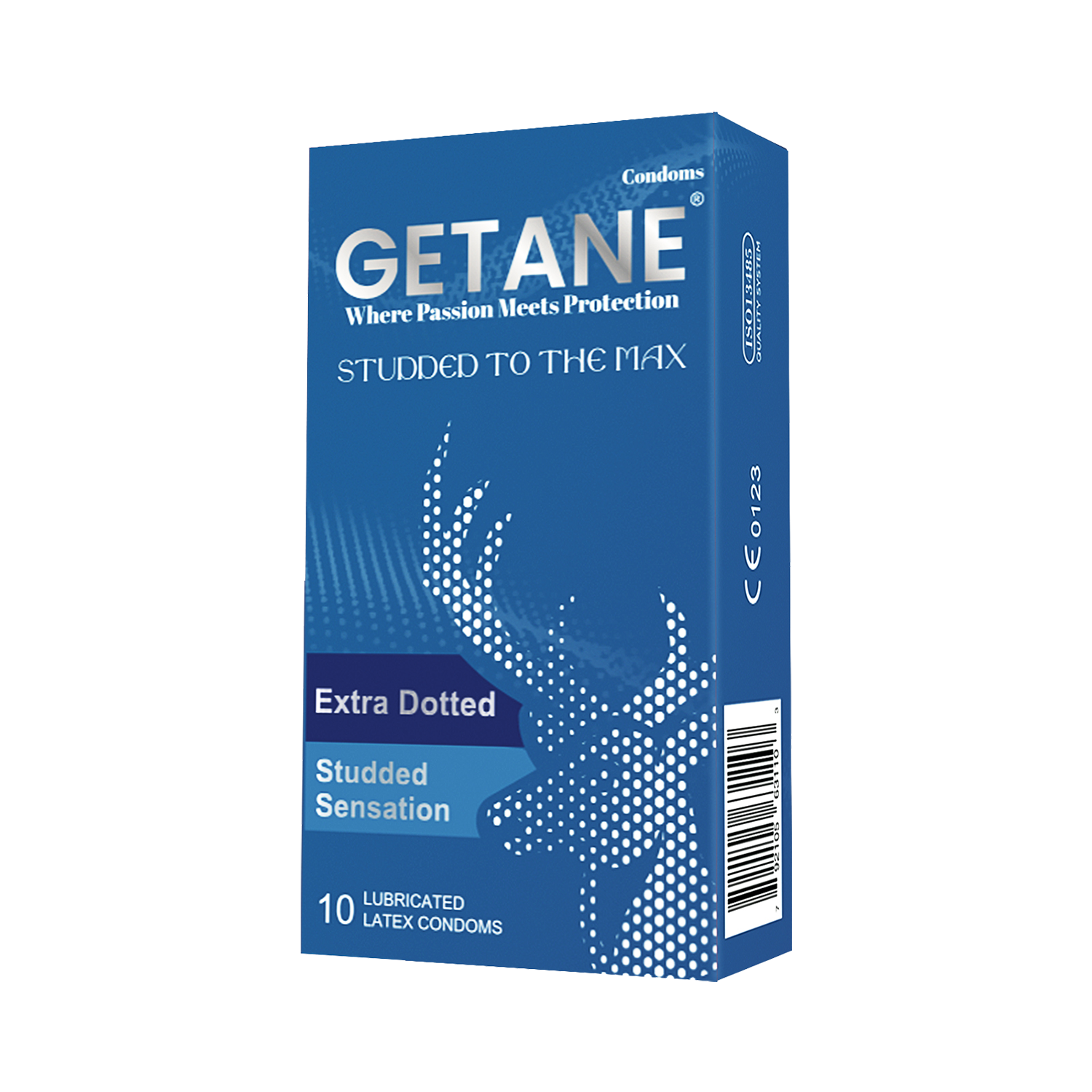 GETANE® For Him™ Extra Dotted Condoms 10-Count Deluxe Pack
