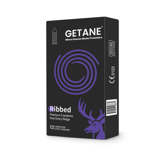 GETANE® For Him™ Super Ribbed Condoms 12-Count Premium Pack