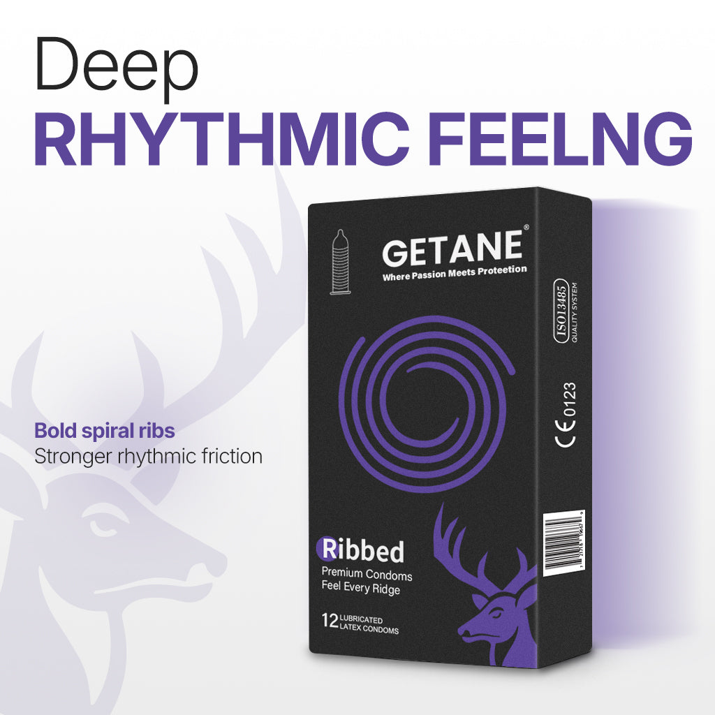 GETANE® For Him™ Super Ribbed Condoms 12-Count Premium Pack