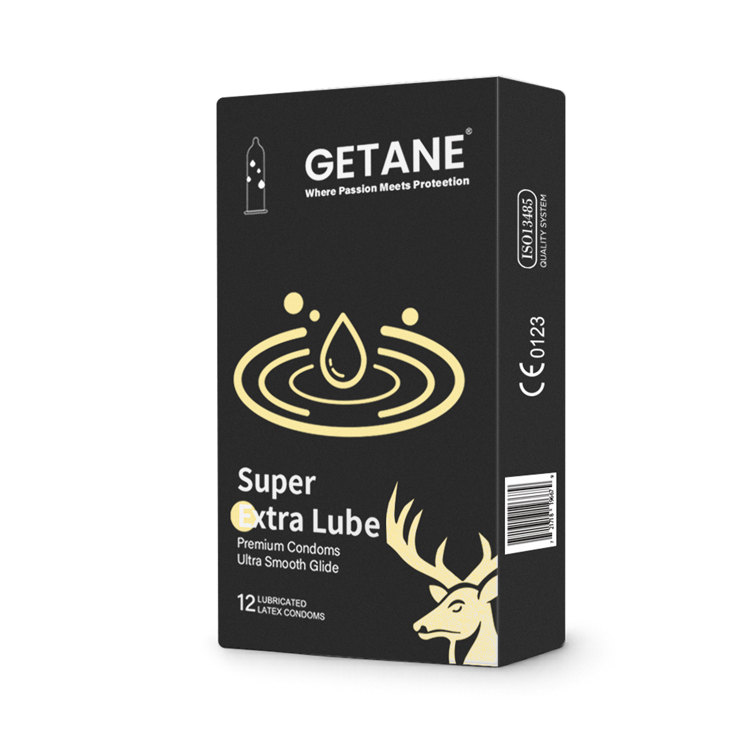 GETANE® For Him™ Super Extra Lube Condoms 12-Count Premium Pack