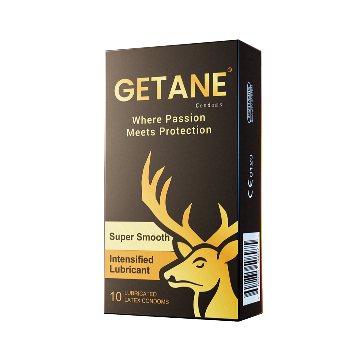 GETANE® For Him™ Extra Lubricated Condoms 10-Count Deluxe Pack