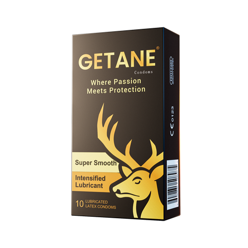 GETANE® For Him™ Extra Lubricated Condoms 10-Count Deluxe Pack