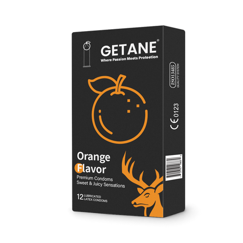 GETANE® For Him™ Orange Flavor Condoms 12-Count Premium Pack