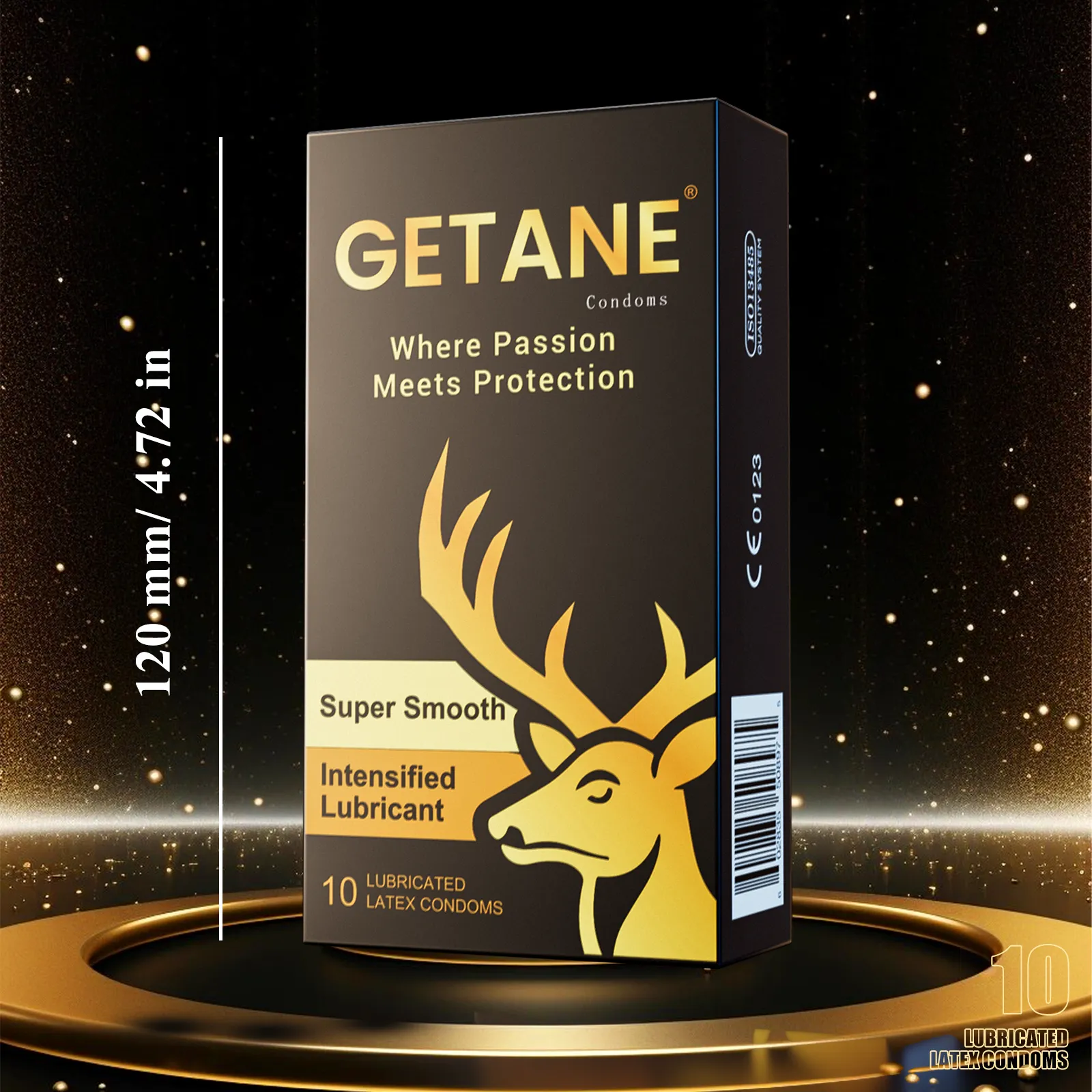 GETANE® For Him™ Extra Lubricated Condoms 10-Count Deluxe Pack